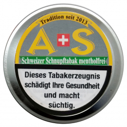 A+S  Schweizer Schnupftabak MentholFrei 10g