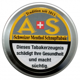 A+S  Schweizer Schnupftabak Menthol 10g