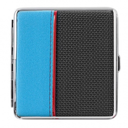 Angelo Zigaretten Etui Webstoff/Gummiert Blau