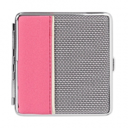 Angelo Zigaretten Etui Webstoff/Gummiert Rosa