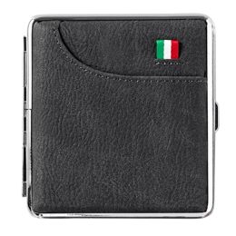 Angelo Zigaretten Etui Italy Edition Schwarz Lederoptik