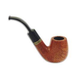 Pfeife Capitello Corallo de Luxe Bent braun Messingring