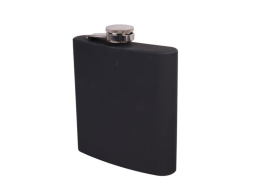 Flachmann Edelstahl Rubber schwarz 16oz