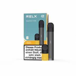 Relx Starterkit Essential Schwarz mit Golden Tobacco Pod 18mg