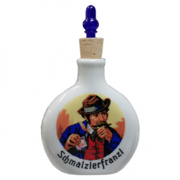 Schnupf Tabak Flasche Porzellan "Schmalzlerfranzl" Motiv Bad Abbach