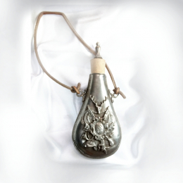Schnupfflasche Zinn mit Wappen Motiv