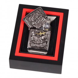 Zippo Motiv "Lizard-Trick 2" Emblem Chrom Gebürstet