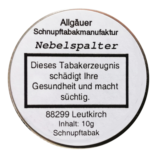 Allgäuer Schnupfmanufaktur Nebelspalter 10g (ehemals Seelenschmeicher Mutmacher)