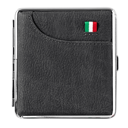 Angelo Zigaretten Etui Italy Edition Schwarz Lederoptik