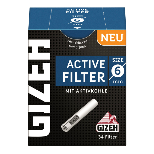 Gizeh Black Active Kohle Filter 6mm 34 St/Pck