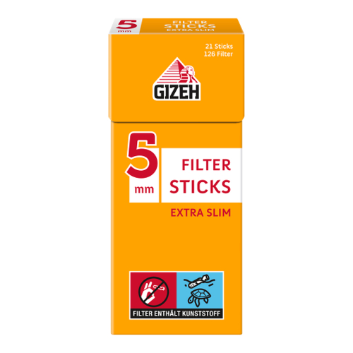 Gizeh Filter Sticks EXTRA SLIM 5mm 126 St/Pck