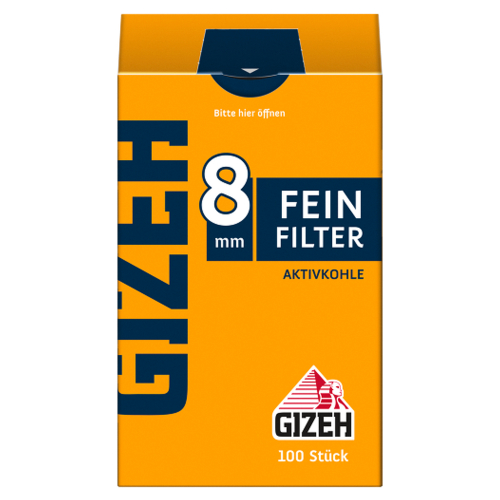Gizeh Feinfilter Aktivkohle 8mm 100 St/Pck