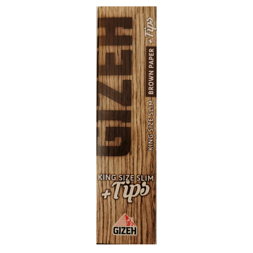 Gizeh King Size Slim Brown Paper + Tips 34 St/Pck