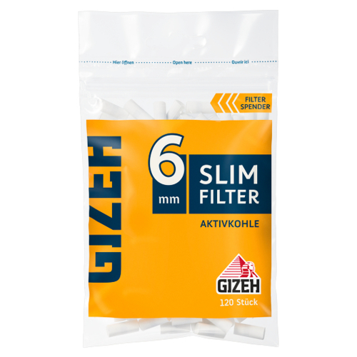Gizeh Filter SLIM Aktivkohle 6mm 120 St/Pck