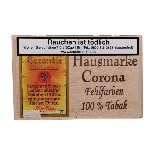 Kleinlagel Hausmarke Corona Fehlfarben Sumatra 25 St/Pck