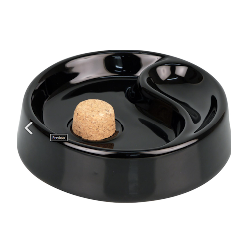 Aschenbecher Pfeife Keramik Schwarz Glänzend - 1 Ablage Ø16cm