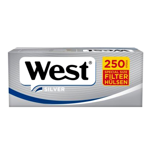 West Silver Special Size Zigaretten Hülsen 250 St/Pck