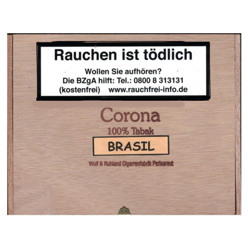 Wolf & Ruhland Feinste Corona Brasil 20St/Pck 100% Tabak Cigarren