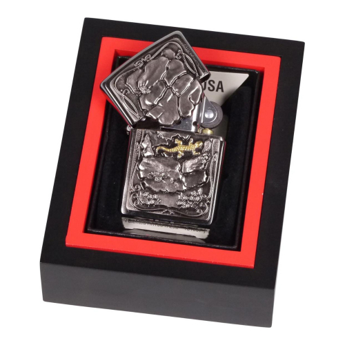 Zippo Motiv "Lizard-Trick 2" Emblem Chrom Gebürstet