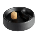 Aschenbecher Pfeife Keramik Schwarz MATT - 1 Ablage Ø16cm