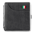 Angelo Zigaretten Etui Italy Edition Schwarz Lederoptik