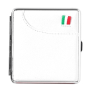 Angelo Zigaretten Etui Italy Edition Weiss Lederoptik
