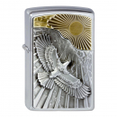 Zippo Motiv Eagle Sun Fly Plakette Chrom Gebürstet