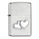 Zippo Motiv Doubleheart Chrom gebürstet